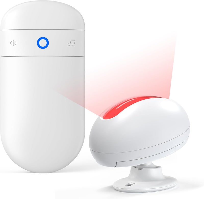 SECRUI Wireless Motion Sensor Doorbell -Indoor Motion Detector Alarm, Door Chime for Business/Store/Office Entrance, Entry Alert Bell with Buzzer, USB/Battery Powered (1 Receiver + 1 Motion Sensor) - Image 1